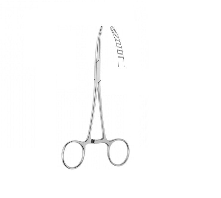 Adson kelly forceps curved, 7.5”, FG-164-07