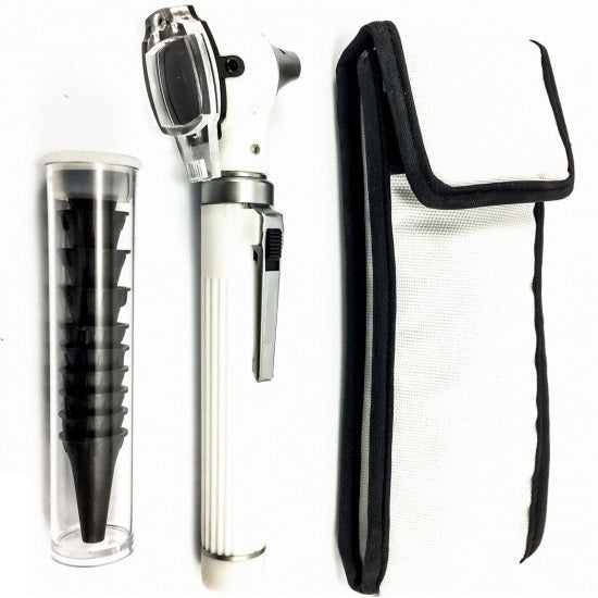 Mini F.O Otoscope With Specula set+1 Extra Bulb(White), AS-1016