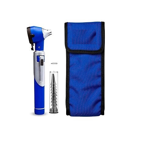 Mini F.O Otoscope With Specula set+1 Extra Bulb(Blue), AS-1017