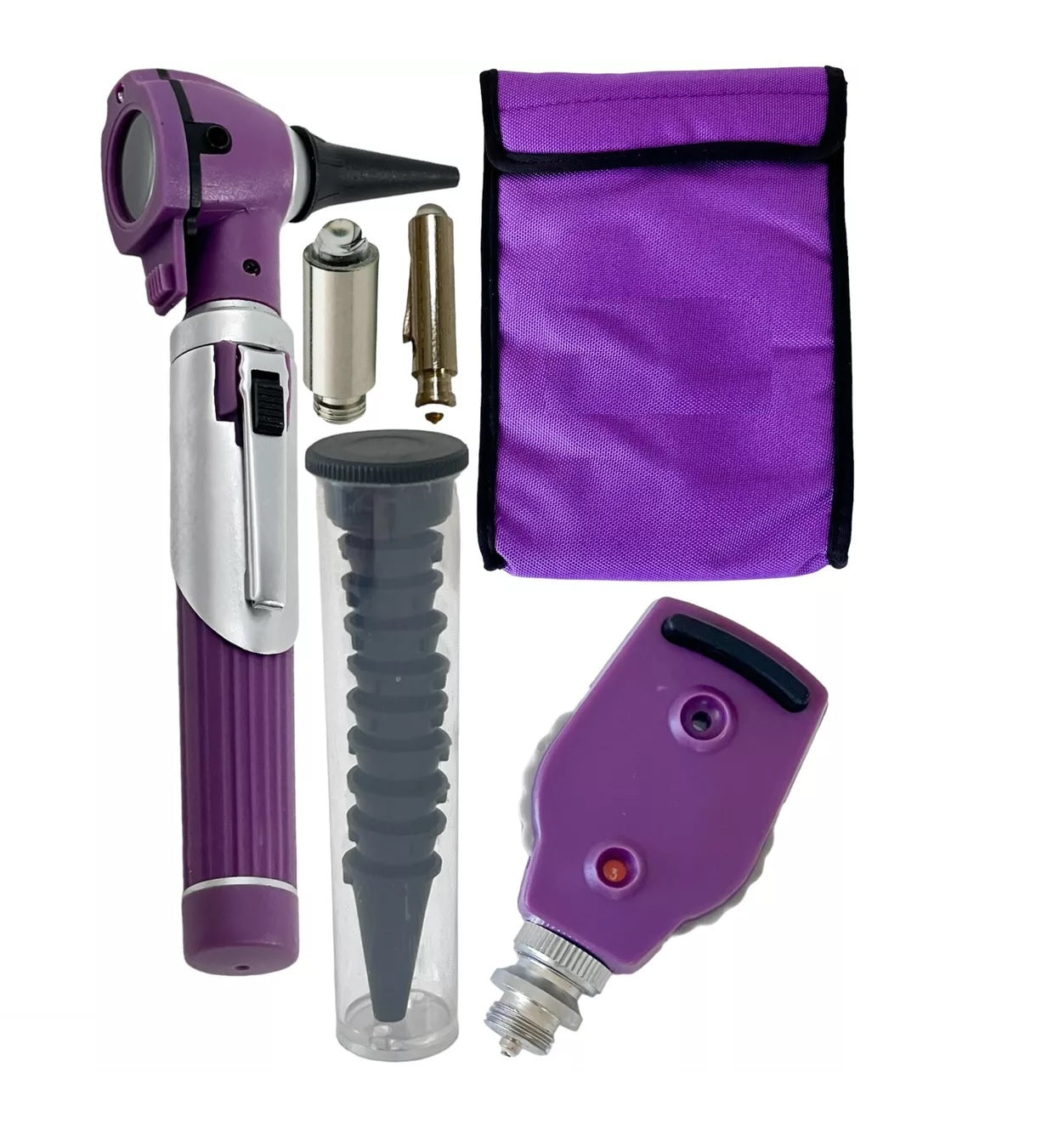 Led F.O Otoscope Ophthalmoscope+2 Extra bulb (Purple), AS-1022
