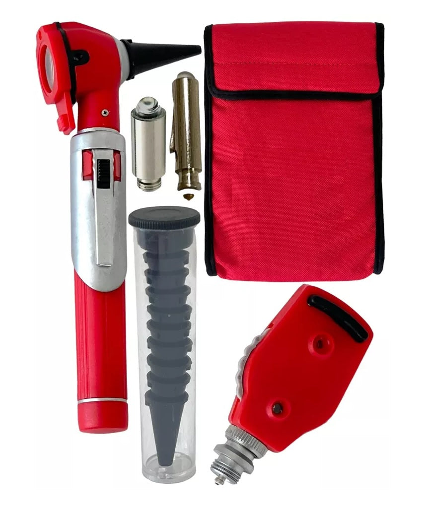 Led F.O Otoscope Ophthalmoscope+2 Extra bulb (Red), AS-1023