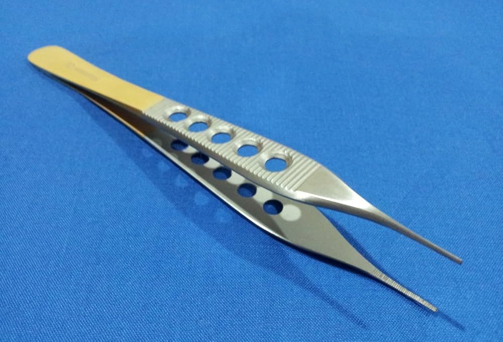 ADSON DRESSING FORCEPS GOLD W/HOLE FINE, AS-249HF