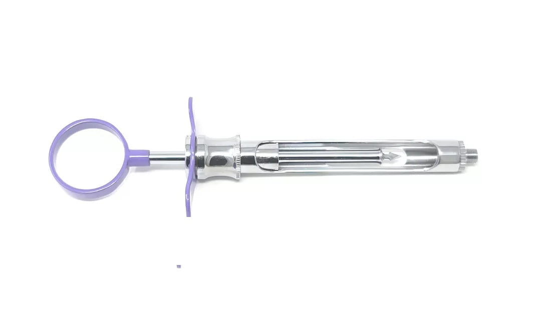 STAINLESS DENTAL SYRINGE 1.8CC PURPLE COLOR , AS-3035