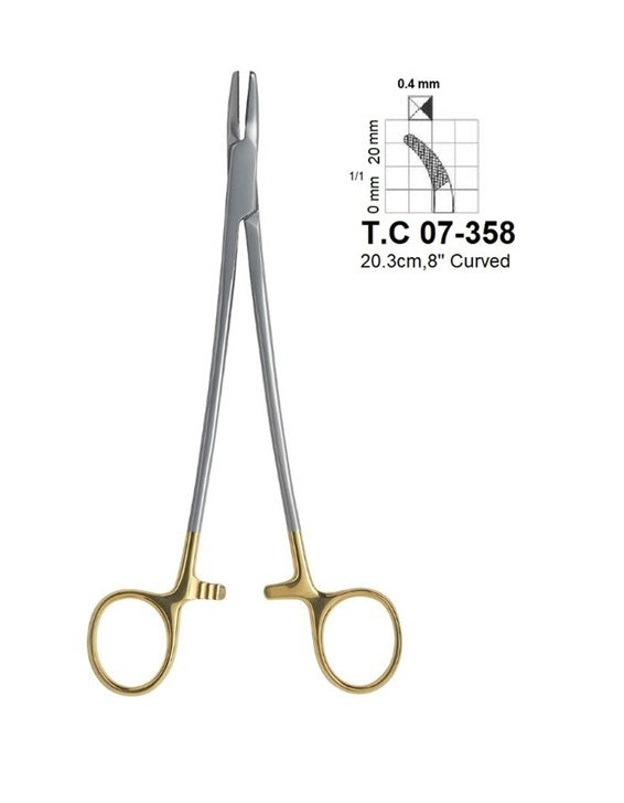 Finochietto Needle Holders Curved T.C, T.C 07-358