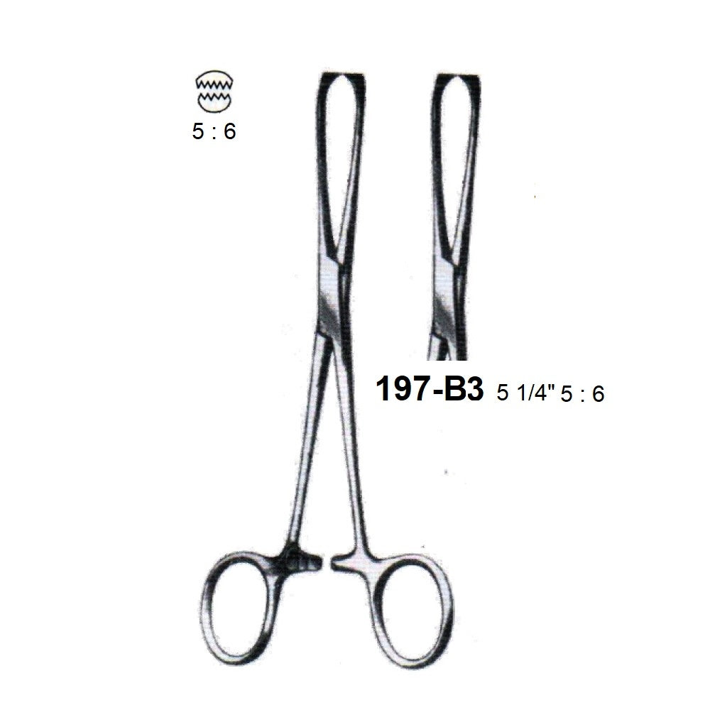 BABY-ALLIS TISSUE FORCEPS 5 : 6 TEETH,197-B3