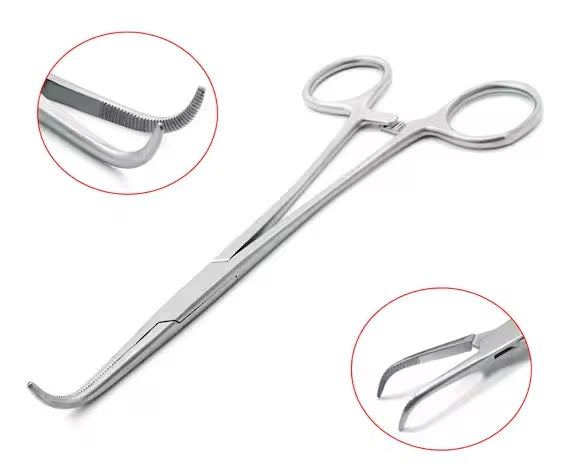 Adson kelly Mixture forceps right angled curved, 7.5”, #164-07