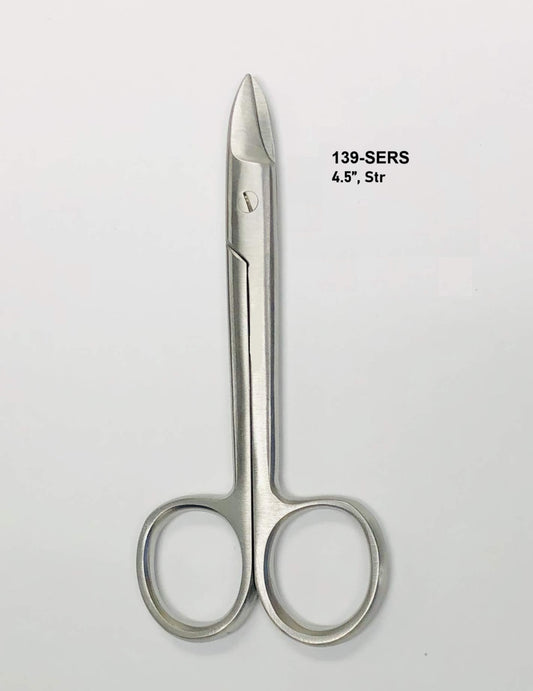 Crown and Collar scissors Satin one blade serrated 4.5” Straight