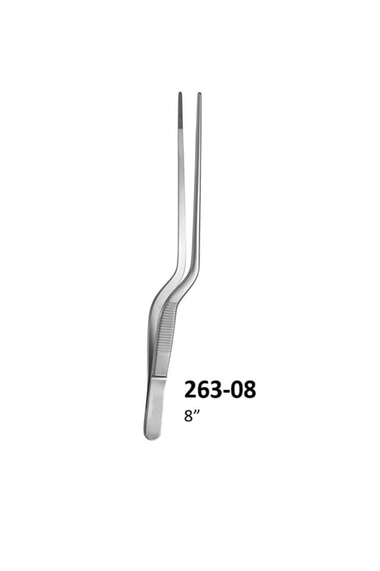 Jensen Ear Forceps Bayonet shape serrated tip, 263-08