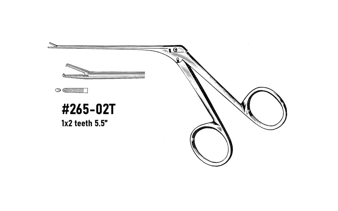 Alligator forceps 1x2 teeth 5.5”, #265-02T