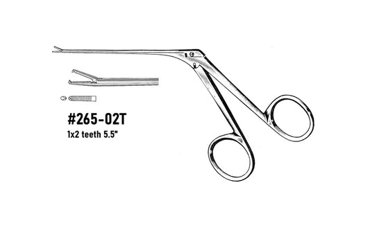 Alligator forceps 1x2 teeth 5.5”, #265-02T