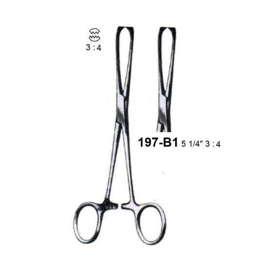 BABY-ALLIS  TISSUE FORCEPS 3 : 4 TEETH,197-B1