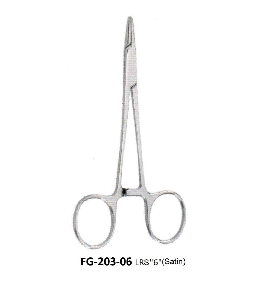 HALSEY NEEDLE HOLDER  (Large Rings) FG-203-06 LRS (Satin)