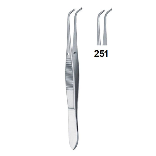 IRIS FORCEPS 1x2 TEETH HALF-CURVED 251