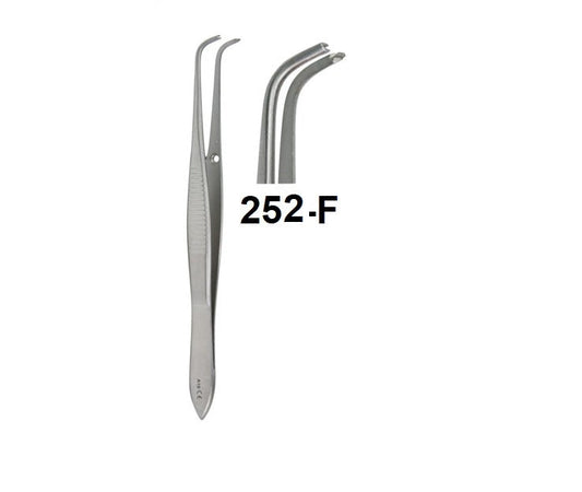 IRIS FORCEPS 1x2 TEETH FULL-CURVED(DELICATE) 252-F