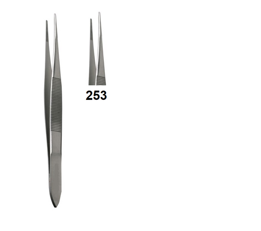 EYES DRESSING FORCEPS SERRATED STRAIGHT 253