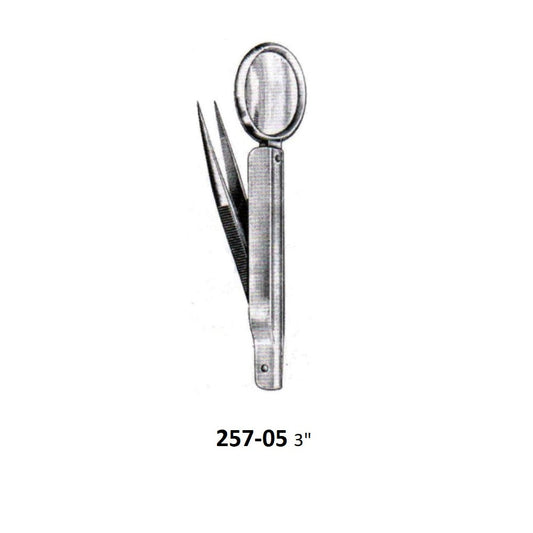 SPLINTER FORCEPS WITH MAGNIFYING GLASS 256-05